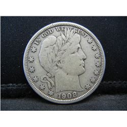1908 D barber Dime VF
