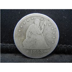 1853 Arrows Seated Quarter
