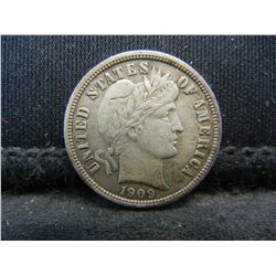 1909 Barber Dime XF/AU