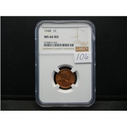 1948 Lincoln Cent NGC MS66 Red Scarce NGC Price Guide