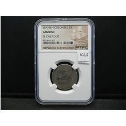 Spanish Colonial SIlver 2 Reale El Cazador Shipwreck