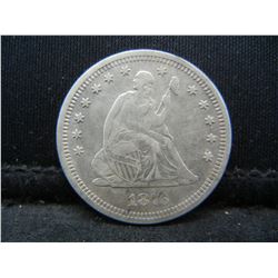 1876 S Seated Quarter XF/AU