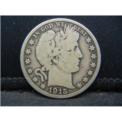 1915 D Barber Half Dollar VG