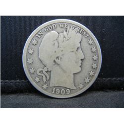 1909 S Barber Half Dollar VG