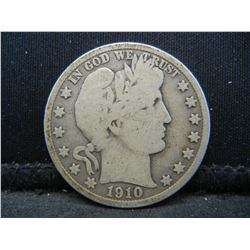 1910 S Barber Half Dollar VG