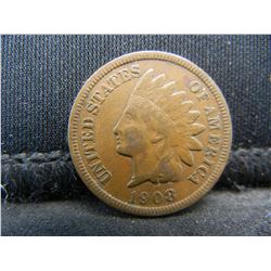 1908 S Indian Cent VF Key Date