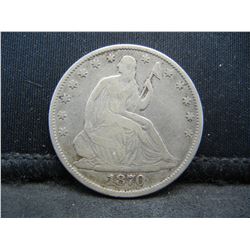 1870 Seated Half Dollar F+ Better Date