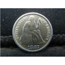 1887 Seated Dime AU