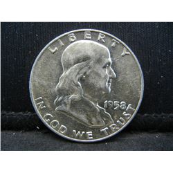 1958 D Franklin Half Dollar CH BU