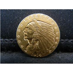 1914 D $2.50 Gold Indian CH BU Nice