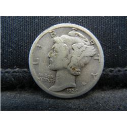 1926 S Mercury Dime Fine Semi Key