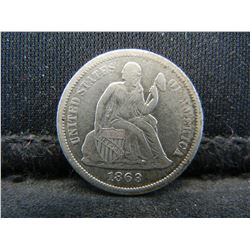 1863 S Seated Dime XF Rare!!