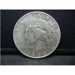 1934 S Peace Dollar  AU Key Date