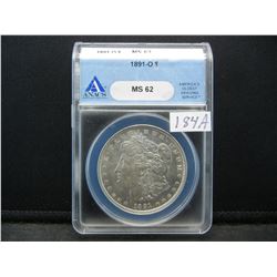 1891 O Morgan Dollar ANACS MS62Semi key Date