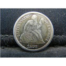 1876 SS seated Dime XF