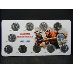 Complete Set Silver War Nickels High Grade