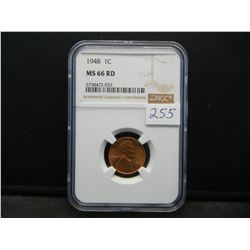 1948 Lincoln Cent NGC MS66 Red Scarce NGC Price Guide