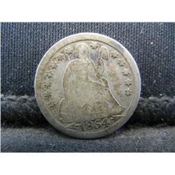 1854 Arrows Sweated Dime