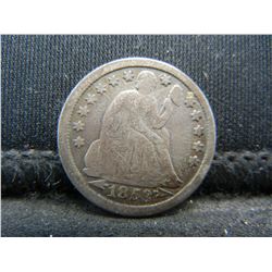 1853 Arrows Seated Dime VF