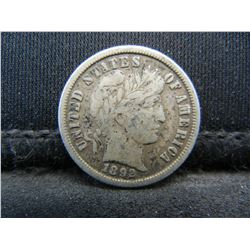 1892 Barber Dime VF