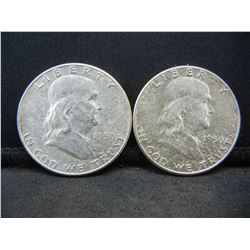 (2) 1950 Franklin Half Dollars