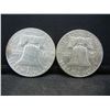 Image 2 : (2) 1950 Franklin Half Dollars
