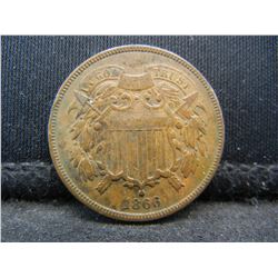 1866 Two Cent Piece XF