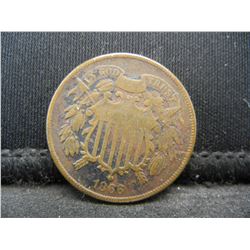 1866 Two Cent Piece VF