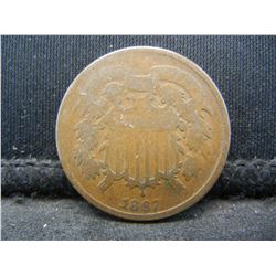 1867 Two Cent Piece Nice
