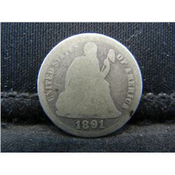 1891 S Seated Dime