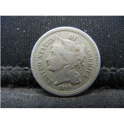 1866 Three Cent  Nickel