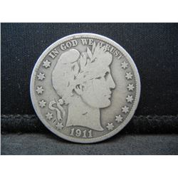 1911 S Barber Half Dollar