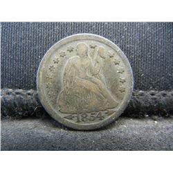 1854 Arrows Seated Dime