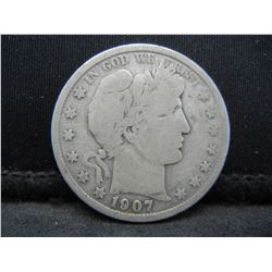 1907 S Barber Half Dollar