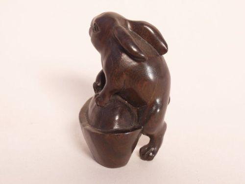 Japanese Netsuke Carved Rabbit