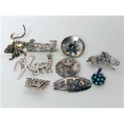Estate Jewelry Eleven Sterling Items