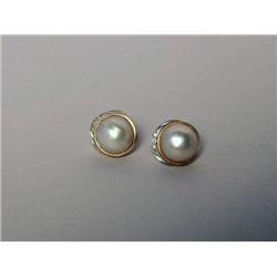 Estate Jewelry Gold and Pearl Earrings