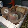 Image 2 : BOX OF BELT SANDER BELTS AND FLAP WHEELS AND CHAINS