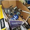 Image 2 : AUTO BODY TOOLS, BLUE PAINT, AIR SANDER, AND CHICAGO PHEUMATIC OIL SANDER