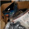 Image 2 : VISION 2 SAFETY GOGGLES, RESPIRATOR, HIGH VIS VEST, AND SIZE 9 STEEL TOE SHOES
