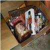Image 1 : BOX OF ESTATE GOODS, DVDS, BURL CLOCK