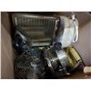 Image 2 : BOX OF VINTAGE APPLIANCES GE HEATER, MARADYNE FAN