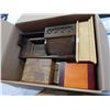 Image 2 : LOT OF STAINLESS SERVING ITEMS AND BOX OF WOOD BOXES