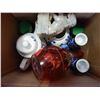 Image 3 : BOX OF KITCHEN ITEMS, ULU KNIFE, PUZZLES, AND WOOD BOX
