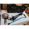 Image 1 : 2 PAIRS WALKING STICKS, HUGO CANE, EASTERN DECORATIVE FAN, AND 2 LAP TOP BAGS