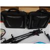 Image 2 : 2 PAIRS WALKING STICKS, HUGO CANE, EASTERN DECORATIVE FAN, AND 2 LAP TOP BAGS