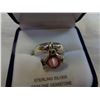 Image 2 : STERLING SILVER GENUINE ROSE QUARTZ "FISH" CHARM RING - RETAIL $150