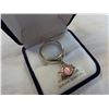 Image 3 : STERLING SILVER GENUINE ROSE QUARTZ "FISH" CHARM RING - RETAIL $150