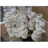 Image 2 : PORCELAIN CLOCK AND CANDLE HOLDERS