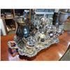 Image 2 : LOT OF SILVER PLATED TEA SERVICE AND LARGE TRAY